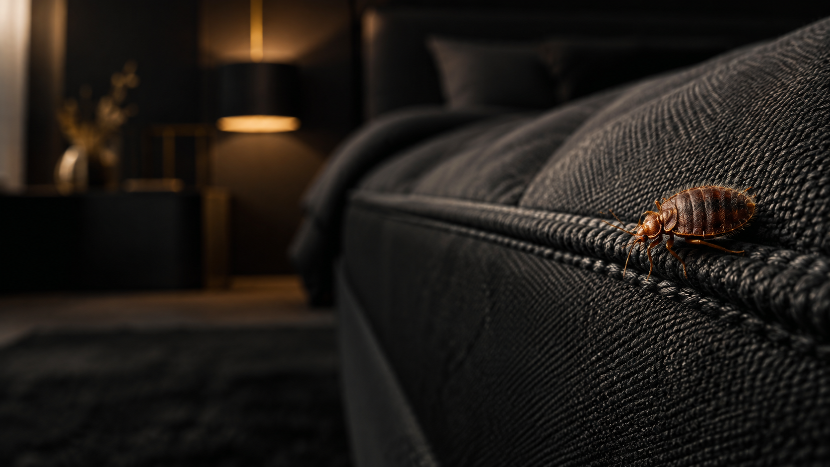 Punaise de lit sur une couture de matelas